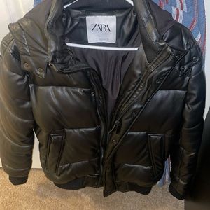 Leather bomber